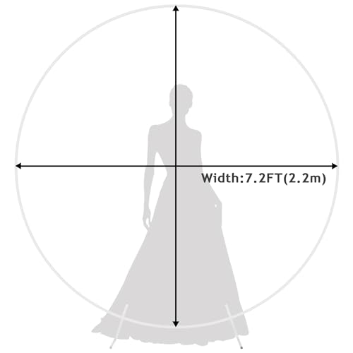 Image of Fomcet 7.2ft Round Backdrop Stand White Circle Arch Metal Wedding Arch | Circle Backdrop Stand Round Arch Stand Balloon Arch Frame for Wedding Ceremony Birthday Party Baby Shower Bridal Decorations