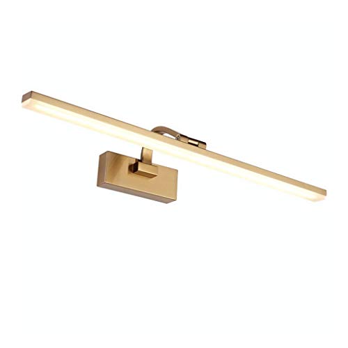 Miroir LED salle de bain étanche applique dorée pour meuble et coiffeuse