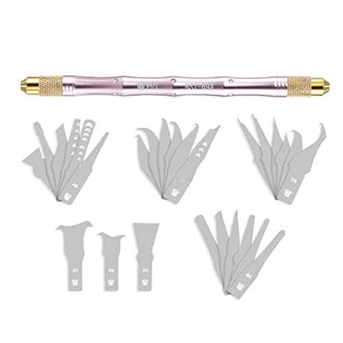 MEELYHOME BST-69A+ 28 In 1 CPU IC Chip Remover Knife Motherboard PCB For Mobile Phone BGA Chip Remove Tool Pry, 13cm long body, Pink