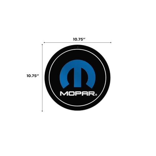 Image of Mopar Logo Round Metal Sign - Vintage Mopar Wall Decor for Garage, Shop or Man Cave