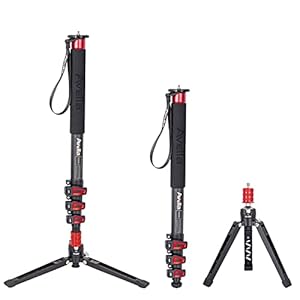 Avella C324D Carbon Fiber 67 Inch Camera Monopod Professional Telescopic Video Monopods Base Tripod for Canon Nikon Sony Olympus Panasonic DSLR Camera