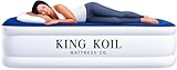 King Koil Luxury Twin Air Mattress with Built-in High Speed Pump for Camping, Home & Guests - Twin Size Double High Airbed Luxury Inflatable Blow Up Mattress Waterproof (1-Year Manufacturer Warranty)