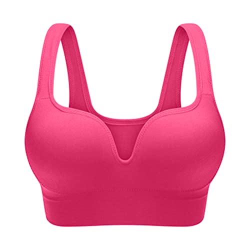Genérico Sujetador Deportivo sin para Dormir Mujer sin ni Relleno diseño Espalda en U Ideal para Yoga y Descanso Diario (Red, L)
