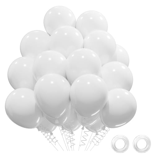 Ballons Blancs 52 Pièces Mariage, Ballons Anniversaire Blanc, Balloons Blancs Helium Baby Shower Décoration Fête Mariage, Balloons Latex 12 Pouces...