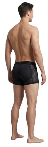 Image of Men's Padded Underwear - Nylon Ice Silk Breathable Boxer Briefs - Hip & Buttocks Enhancer and High-Elasticity Width (3.5cm) Shapewear for Men