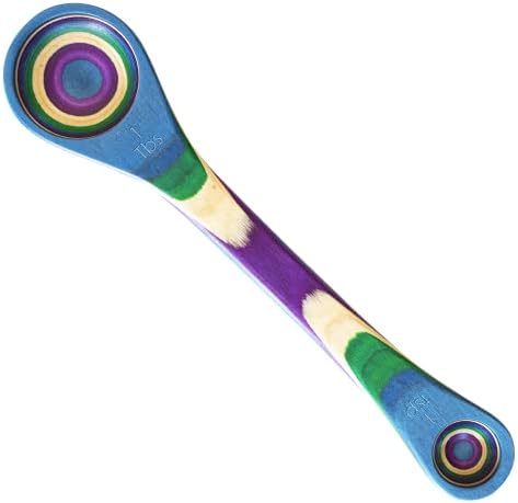 Baltique Mumbai Collection 2-in-1 Wooden Measuring Spoon with Tablespoon and Teaspoon Measurements
