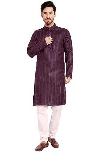 Image of SKAVIJ Men's Casual Kurta Pajama Set Indian Traditional Ethnic Wear