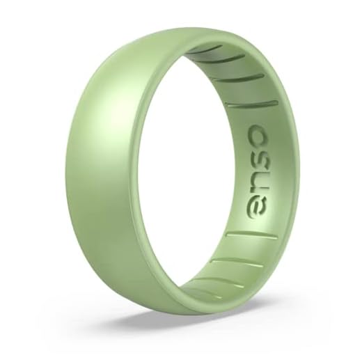 Enso Rings Classic Birthstone Silicone Ring – Unisex Wedding Engagement Band – Comfortable Breathable Band – 6.6mm Wide, 1.75mm Thick (Peridot, 9)