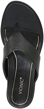 Vionic Agave Women's Comfort Toe Post Sandal Black Leather - 8 Medium | Image 2