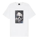 PS Paul Smith Mens REG FIT T-Shirt Skull, White, Medium