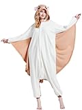 QUERITU Flying Squirrel Adult Onesie Pajamas - Unisex Halloween Animal Cosplay Costume Sleepwear - Comfy One-Piece Suit for Men & Women