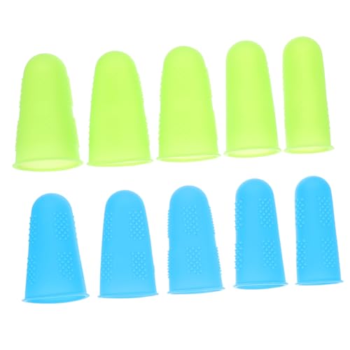 Healvian 10stücke Teiliges Silikon Fingerschutz- Anti-verbrühung Rutschfest Fingerkuppenschützend in Blau Und Grün Leicht Zu Tragen Praktisch Für Männer Und Frauen Arbeit