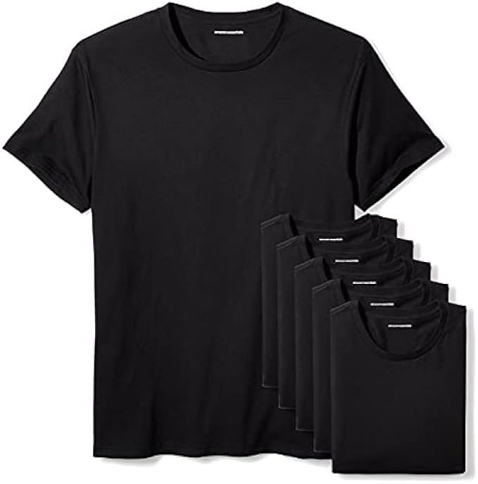 Amazon Essentials Men's Crewneck Undershirt, Pack of 6