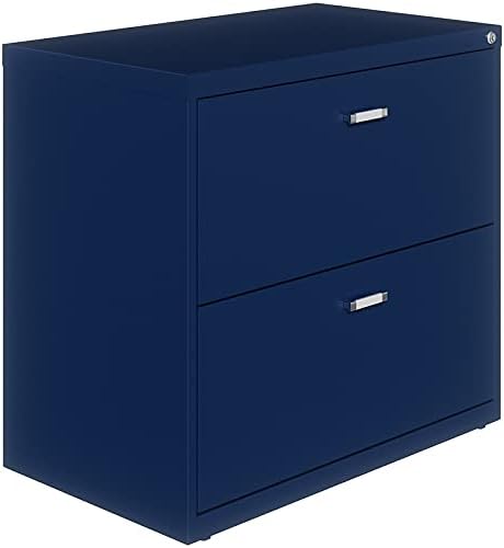 Hirsh Home Office Style Lateral Metal File Cabinet 30 in. Wide 2 Drawer - Navy, Fully Assembled