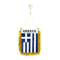 AZ FLAG - Wimpel Griechenland - 15x10 cm - Griechische Mini Flagge 10 x 15 Cm - Auto Pennant Spezielle Auto