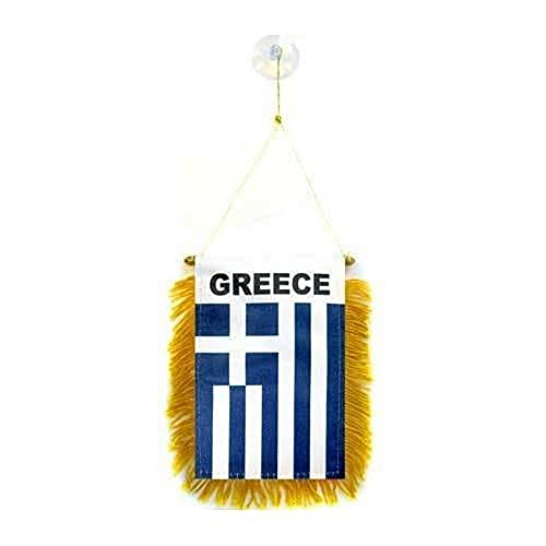 AZ FLAG - Wimpel Griechenland - 15x10 cm - Griechische Mini Flagge 10 x 15 Cm - Auto Pennant Spezielle Auto