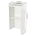 Wooden Floor Podium Stand with Storage Shelf and Wheels, MDF Portable Standing Desk Multi-Purpose Mobile Laptop Lectern for Speeches, Slanted Desktop (White - 23'' W x 14.2'' D x 46.25'' H)