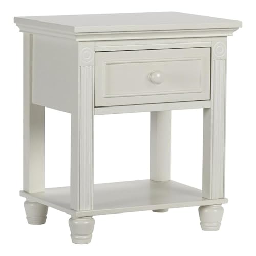 Baby Cache Montana Collection Natural Hardwood End Table Combo With Lasting Quality Design & Kilndried Hand Crafted Construction, Glazed White, Nightstand, 31 Pounds
