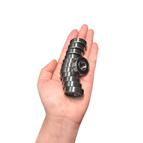 Image of [12 Pack] R8 2RS Ball Bearings Bearing Steel and Double Rubber Sealed Miniature Deep Groove Ball Bearings (1 /2 inchx1-1 /8 inchx5 /16 inch)