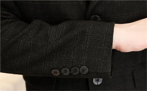 Men's Slim Fit Plaid Jacket Two Button Lightweight Business Formal Suit Coat Modern Work4