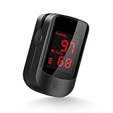 Generic RO-4001 Oxímetro de pulso portátil, monitor de saturación de oxígeno y frecuencia cardíaca con pantalla OLED bidireccional (incluye baterías y cordón)