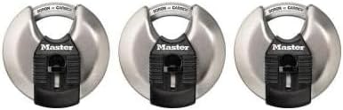 Master Lock M40XTRIHCSEC Magnum 2-3/4-Inch Shrouded Disc Padlock (3-Pack)