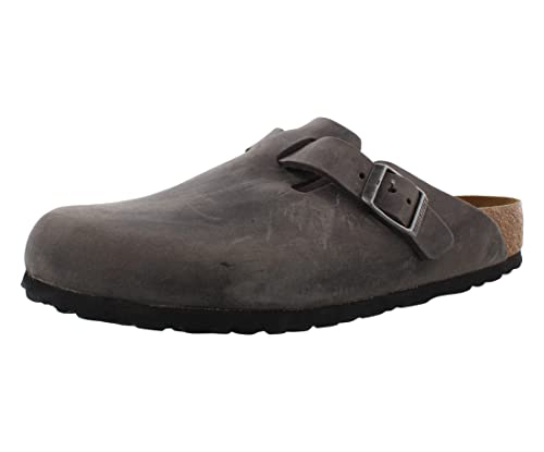 Image of BIRKENSTOCK Boston Boston Women's Shoe Antistatic Natural Leather Black Size 8 - Narrow Footbed