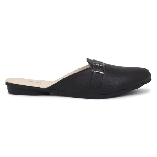 Image of Todhwear Flats Slip On Backless Loafers Womens Slides Shoes Office Mules | Casual Flats Slides Mules for All Day Comfort | Flat Fashion Sandals |