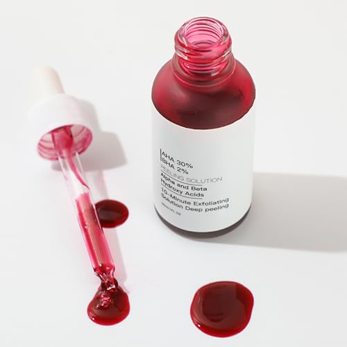 AHA 30% + BHA 2% Peeling Solution, Peeling-Lösung AHA 30% + BHA 2% PeelingExfoliate Gesichtsserum für Porenreinigung, Feine Linien und Strahlende Haut(1)