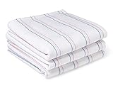 Medline - MDTPBC36STRP 3 Pack, Hospital Receiving Blankets, Baby Blankets, 100% Cotton, 36'x36', White with Blue/Pink Stripes