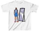 Youth T-Shirt Shai Gilgeous-Alexander Mirror Goat Oklahoma City Basketball Tee Kids Sizes (US, Alpha, Large, Regular, White)
