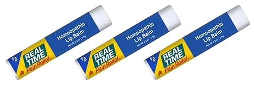 Real Time Pain Relief Homeopathic Lip Balm, 0.2 Ounce Stick (3 Pack)
