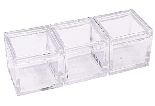 Image of 50pcs Acrylic Box Trays for 1 inch 25.4mm Element Cubes Clear Case Periodic Table Bracket for Elements Collections Science Education Displays