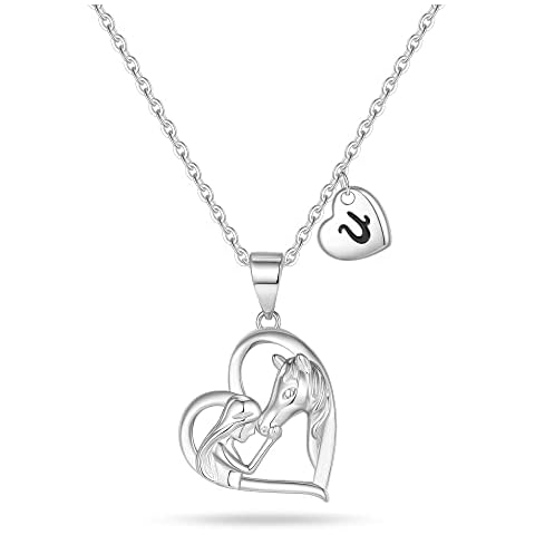 GLIJWELE Adjustable Silver Horse Necklace for Girls Cover