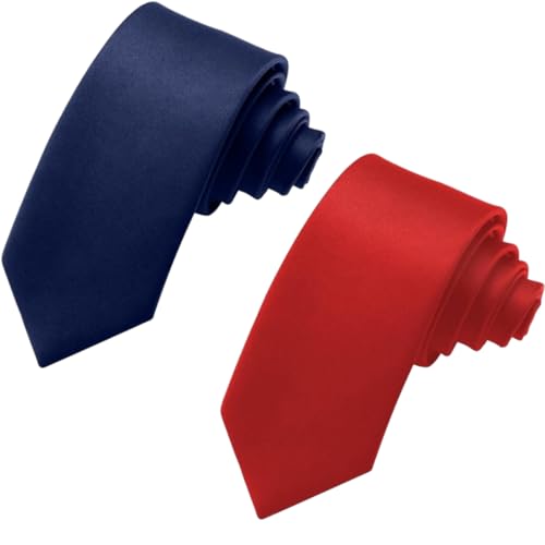 Image of Men's Satin Slim Necktie for Formal Wear | Premium Solid Tie for Office, Wedding, Business Meetings, Party & Interview | Stylish Silk Feel Combo Neck Tie for Men