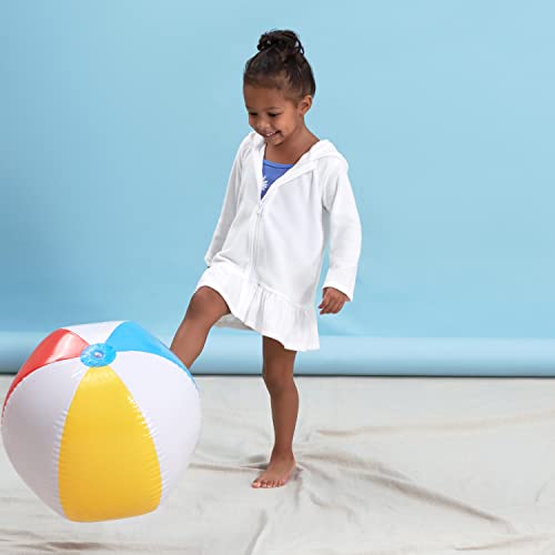 Gerber Girls' Toddler Zipper Hoodie Terry Swimsuit Cover Up, White, 18 Months #TOP3