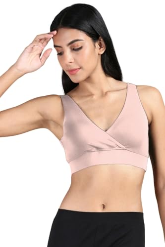 Image of &Circus PureSoft Padded Bra for Women | Non Wired Bra for Women with Insertable Pads | Plunge Bralette for Active & Lounge Wear