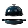 Crucible Cookware Enameled Cast Iron Bread Pan, Sour Dough Artisan Bread Oven – Dark Teal Blue – Round 26 cm, 6.25 L (6.6 qt) – Boule Pan with a Deep Lid for Steam Baking #2