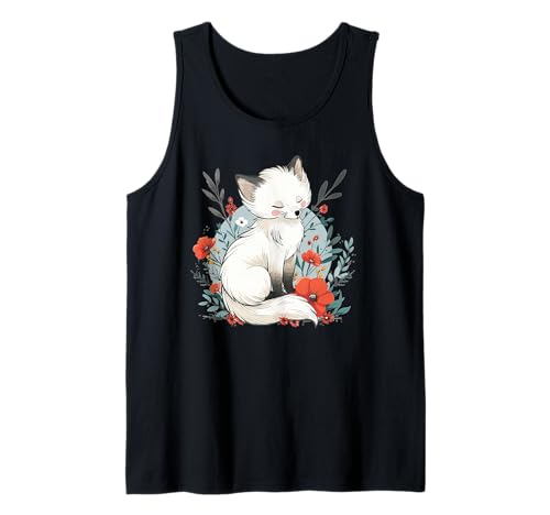 Lindo zorro polar con flores I Kids Polar Fox Camiseta sin Mangas