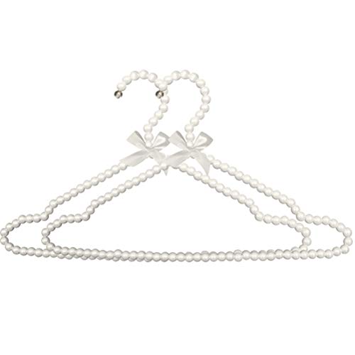 10 Pack Pearl Beads Metal Elegant Clothes Hangers Standard Hangers (Style A White) #TOP26
