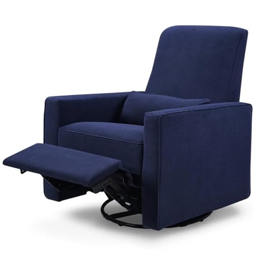 Image of Davinci Piper Upholstered Recliner and Swivel Glider in Navy, Greenguard Gold & CertiPUR-US Certified
