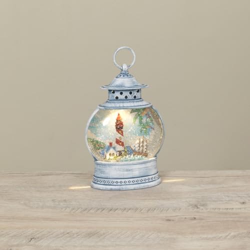 Gerson Lighted Spinning Water Globe Lantern, 11.5