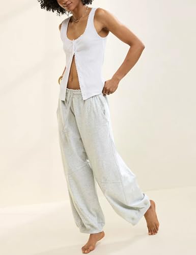 Tanming Womens Baggy Sweatpants Barrel Leg Trousers Elastic Waisted Drawstring Lounge Joggers Pants3