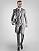 Wrycay Men's Suit 3 Piece Slim Fit Tailcoat Tux for Wedding Banquet Party Long Tail Tuxedos Double Breasted Vest & Pants Set, Dark Brown, XL