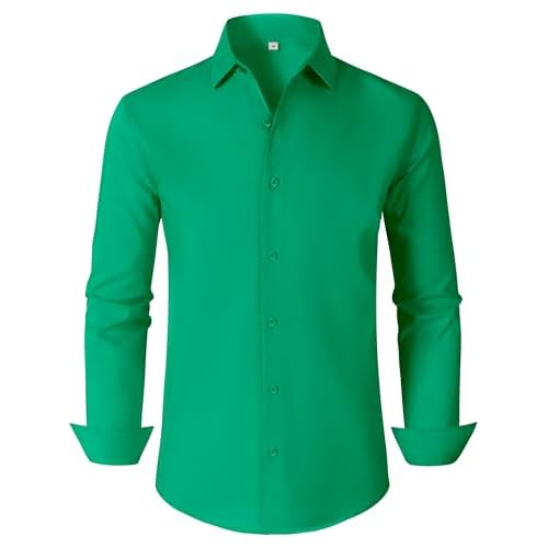 BBIBBI Mens Dress Shirts for Men Long Sleeve Wrinkle Free Button Down Shirt Formal Business Casual Shirts