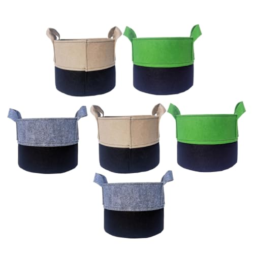 ROMISBABA 6 Piezas Bolsas de Cultivo de Plantas de Fieltro con Drenaje y Transpirabilidad para Interior y Exterior Bolsas para Plantar Patatas y Verduras Mejora Crecimiento y Raíces
