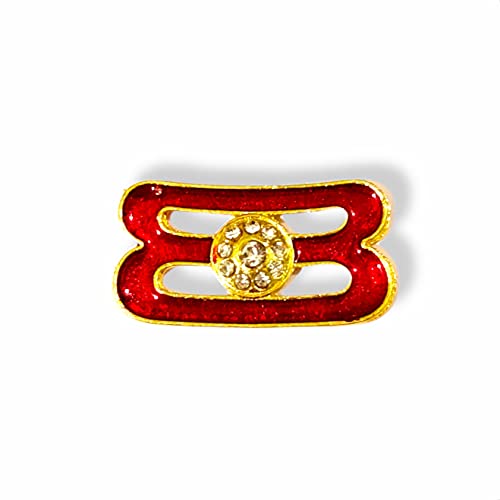 Brij Sugandha Tripund Tilak for Lord Shiva Idol – Bholenath & Shivling | Rhinestone Red Metal Tika | (1 CM) by The Kanha Store