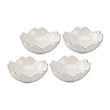 IWOWHERO 4 piezas Platos Pequeños de con Diseño de y Borde Dorado para Salsas Condimentos y Aperitivos Aptos para Cocina Fiestas y Restaurantes