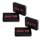 Foilswirl 4 Pcs Acrylic All in Buttons, Poker All in Plaque, 3/8' Thick