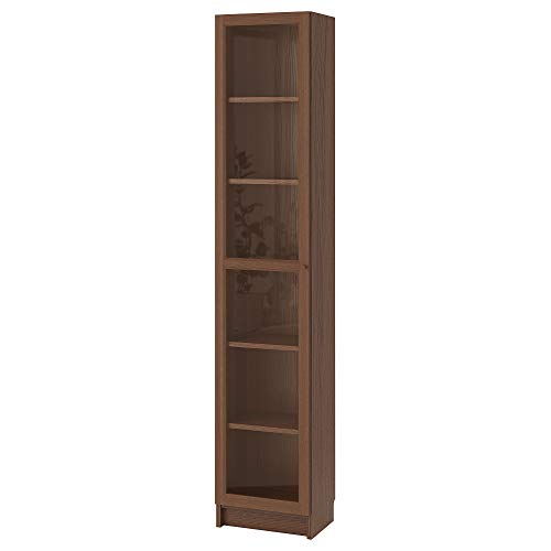 IKEA Billy/OXBERG Libreria con Anta in Vetro, 40x30x202 cm, Frassino Marrone Impiallacciato/Vetro